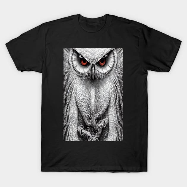 Owl Eyes Illustration T-Shirt by Mitchell Akim